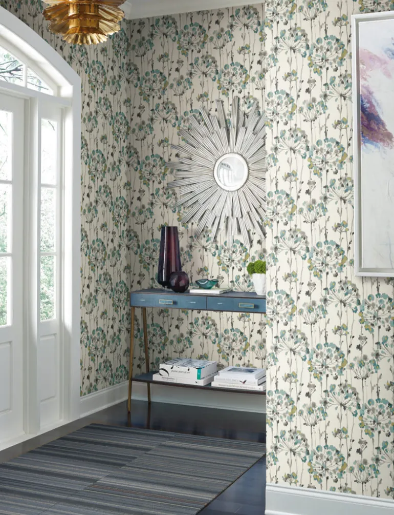 CN2102 Turquoise Flourish Wallpaper
