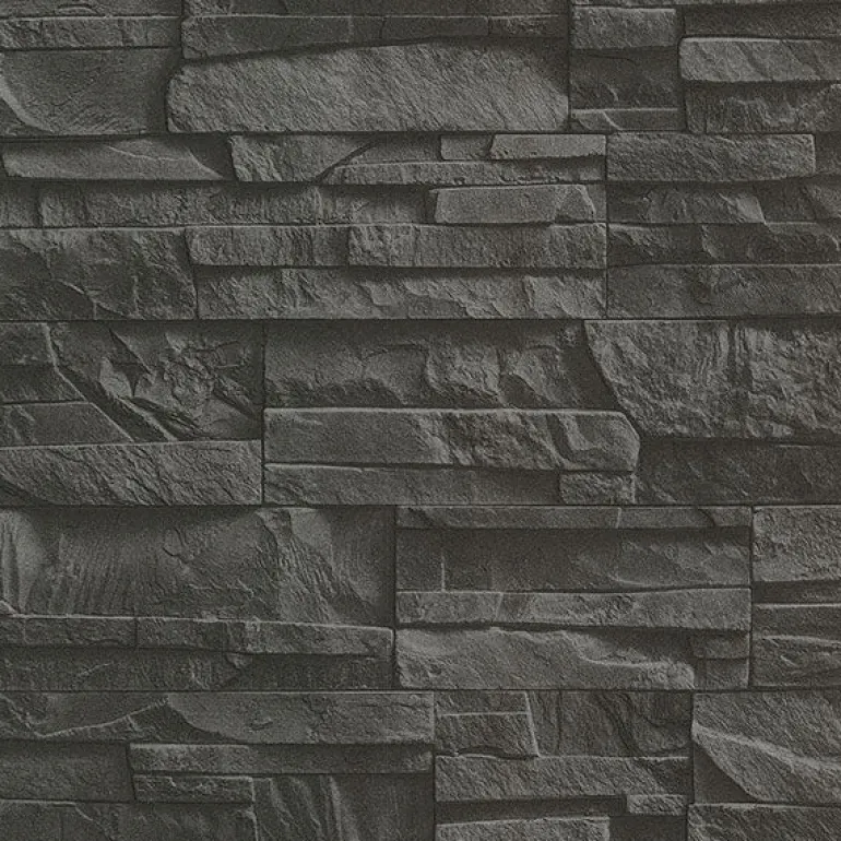 Collegiate Charcoal Stacked Slate Wallpaper