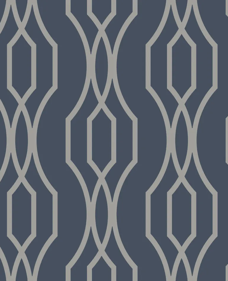 Coventry Blue Trellis Wallpaper