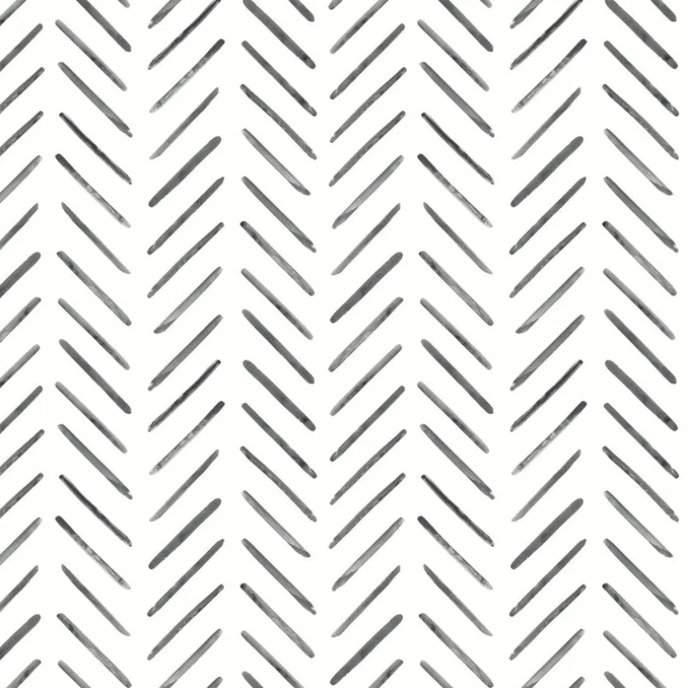 CV4454 Black Painted Herringbone Wallpaper