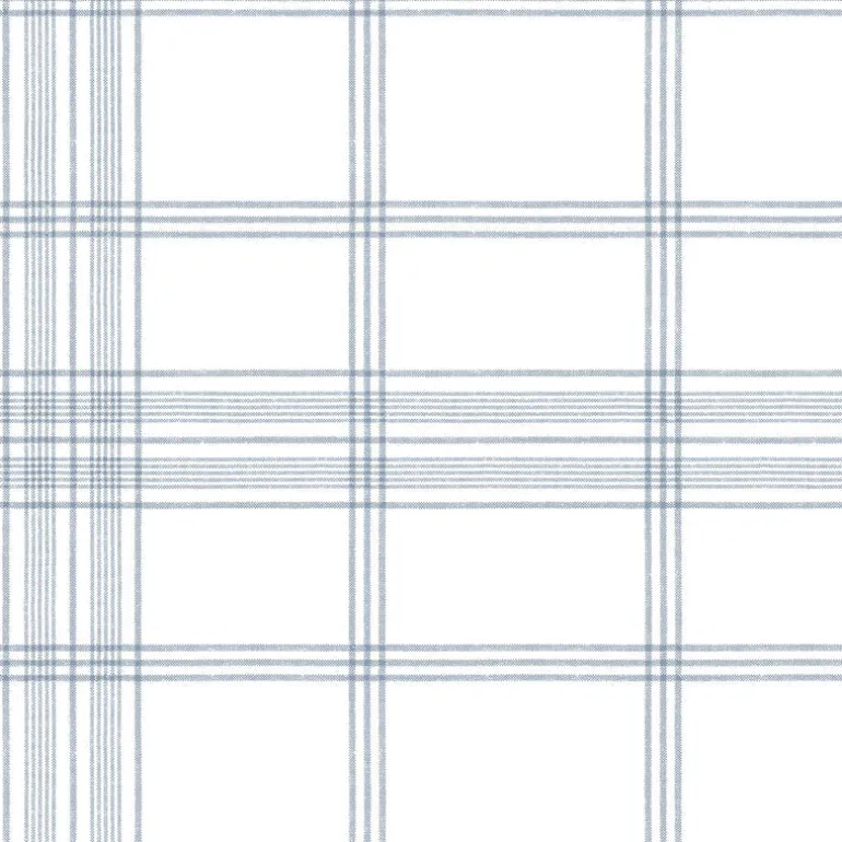 CV4468 Blue Charter Plaid Wallpaper