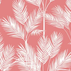 CV4407 Coral King Palm Silhouette Wallpaper