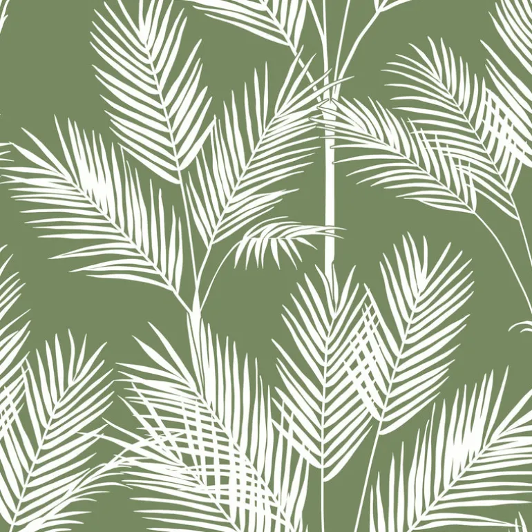 CV4411 Green King Palm Silhouette Wallpaper