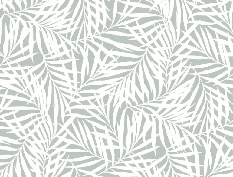 CV4434 Light Green White Oahu Fronds Wallpaper