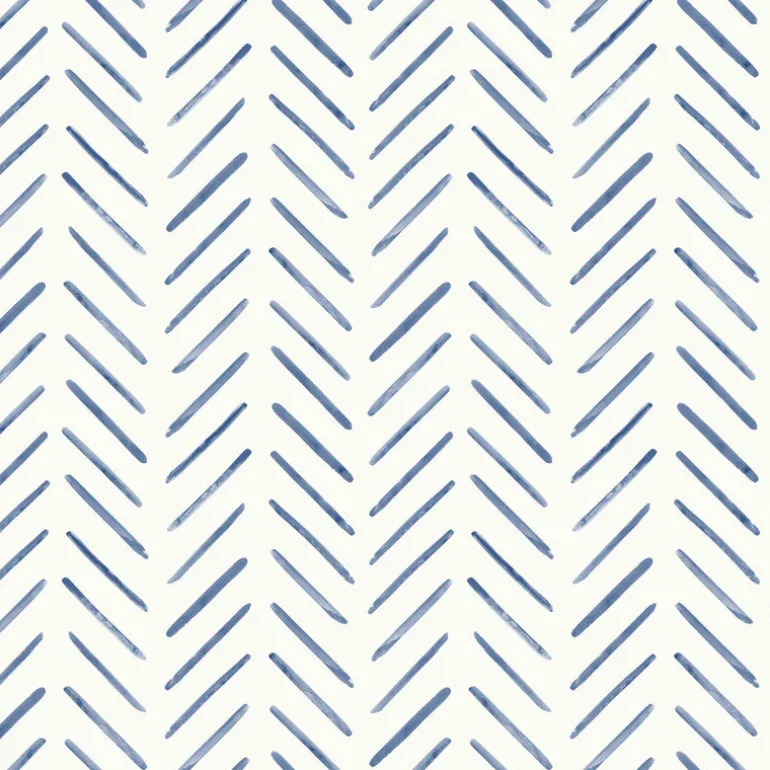 CV4455 Navy Painted Herringbone Wallpaper
