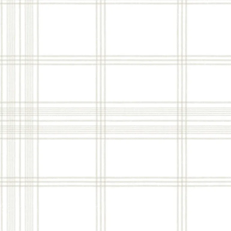 CV4466 Off White Charter Plaid Wallpaper