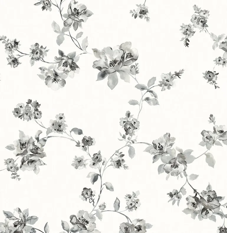 Cyrus Black Floral Wallpaper