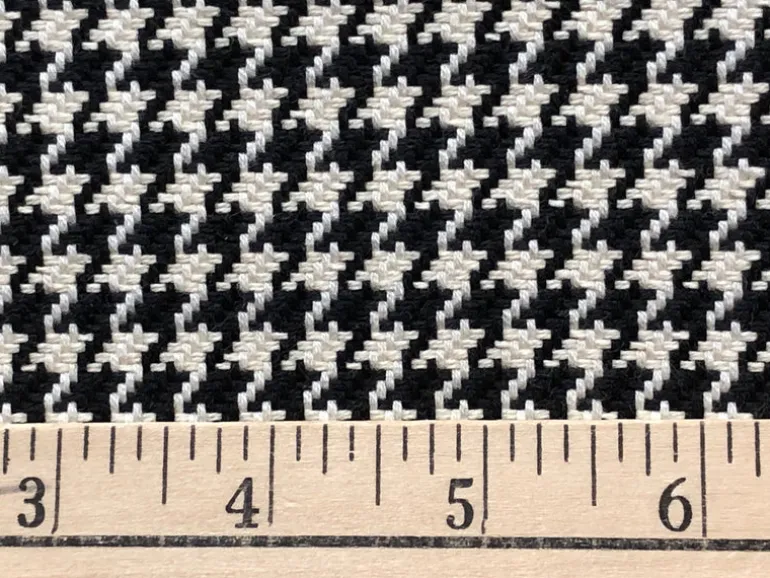 D2286 Houndstooth Black Antique White Fabric