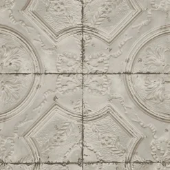 Deerfield Taupe Vintage Tin Tile Wallpaper