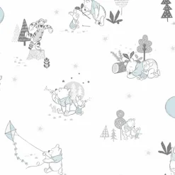 DI0983 Black/White/Blue Disney Winnie the Pooh Playmates Wallpaper