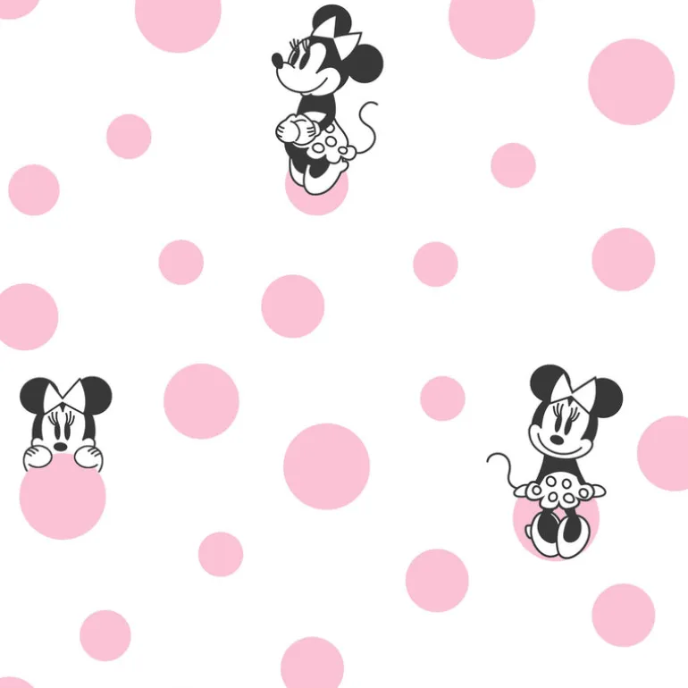 DI1027 Pink Minnie Dots Wallpaper