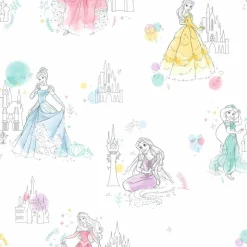 DI0968 White Disney Princess Pretty Elegant Wallpaper
