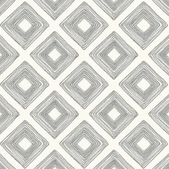 Diamond Sketch Black on White Magnolia Home Vol. II Wallpaper