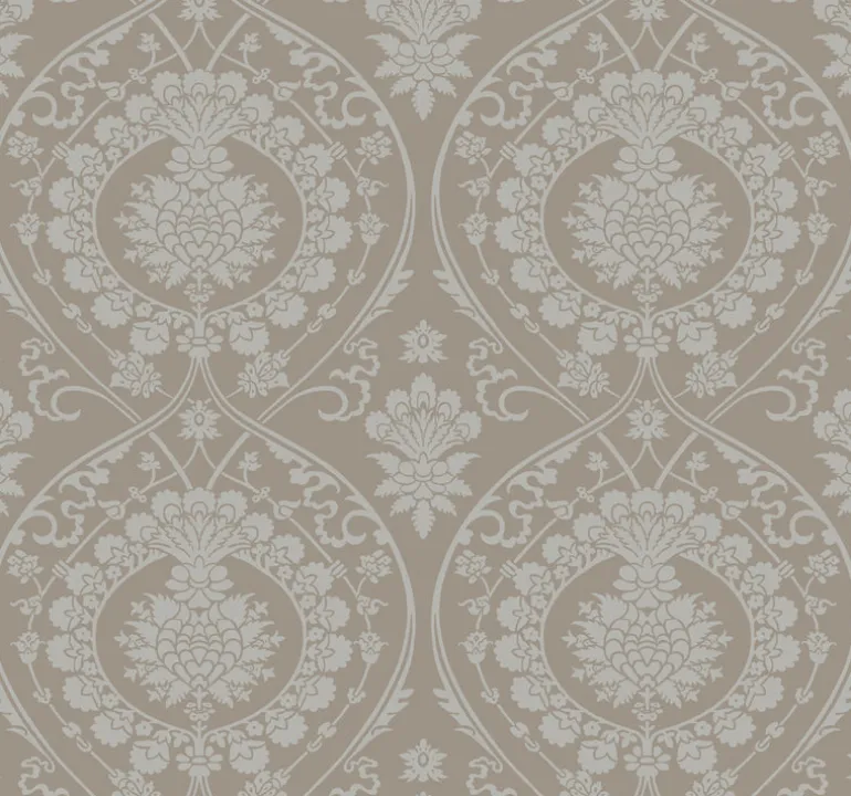 DM4902 Beige Silver Imperial Damask Wallpaper