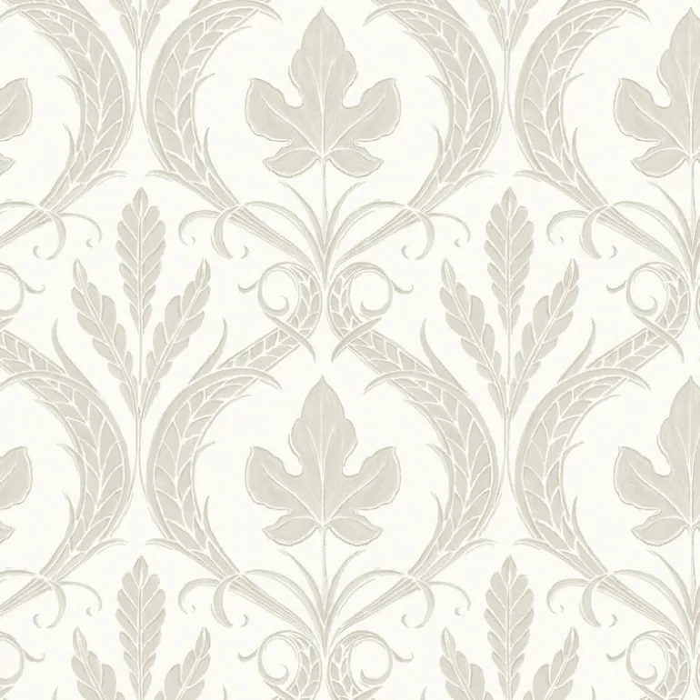 DM4924 Beige White Adirondack Damask Wallpaper