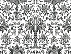 DM5014 Black Palmetto Palm Damask Wallpaper