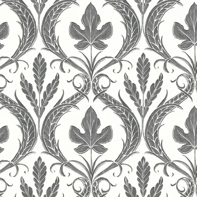 DM4926 Black White Adirondack Damask Wallpaper