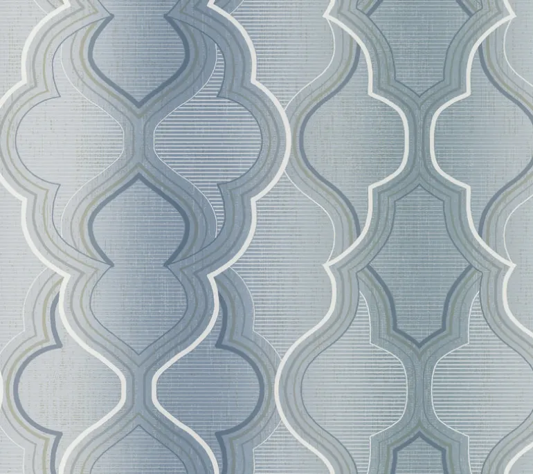 DM4944 Blue Modern Ombre Damask Wallpaper