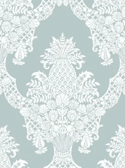 DM4973 Blue Pineapple Plantation Wallpaper