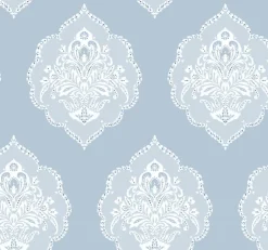 DM4985 Blue Signet Medallion Dam Wallpaper