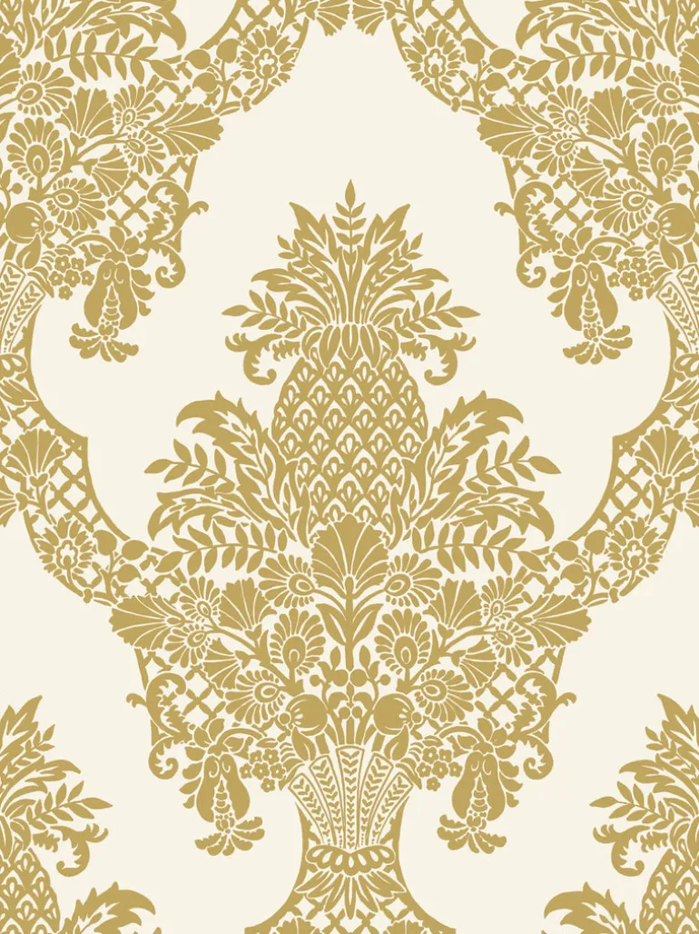 DM4971 Gold Pineapple Plantation Wallpaper