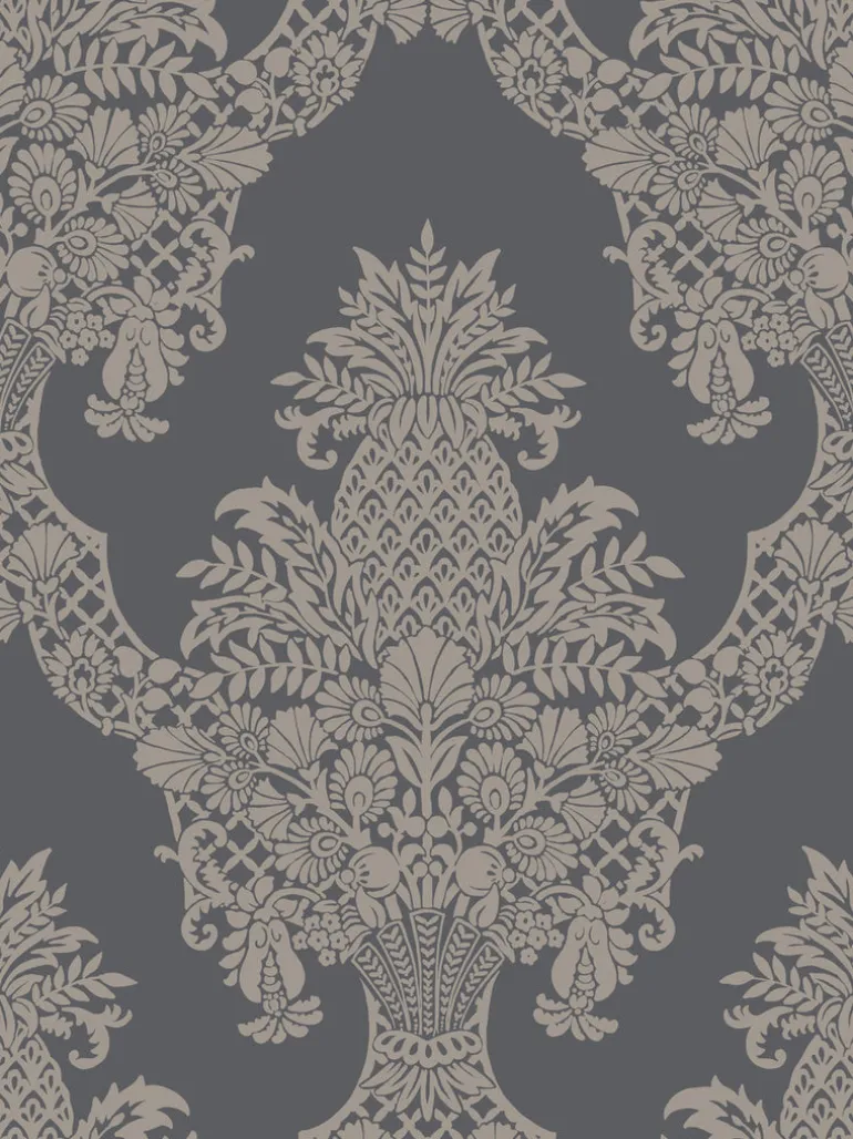 DM4975 Gray Pineapple Plantation Wallpaper