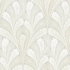 DM5022 Gray Shell Damask Wallpaper