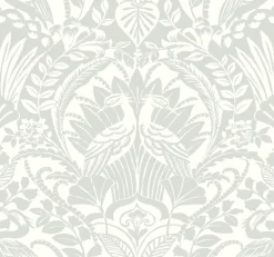 DM4998 Green Egret Damask Wallpaper