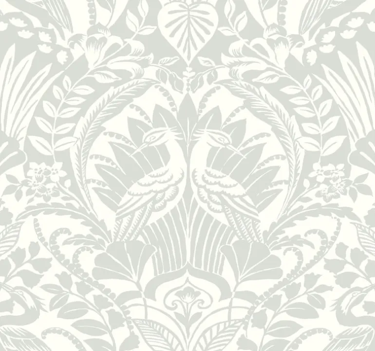 DM4998 Green Egret Damask Wallpaper