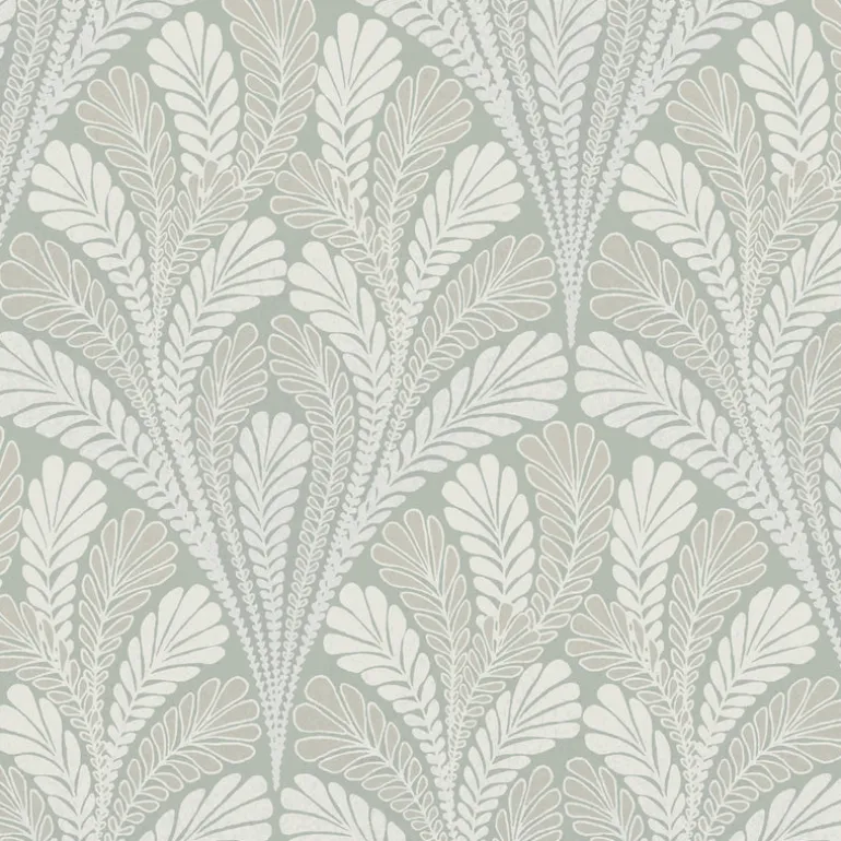 DM5023 Green Shell Damask Wallpaper