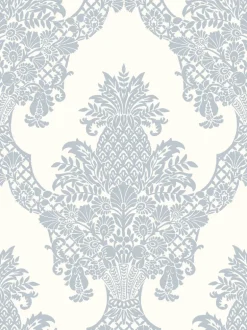 DM4974 Periwinkle White Pineapple Plantation Wallpaper