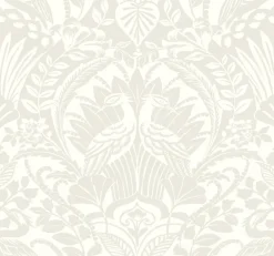 DM4997 Taupe Egret Damask Wallpaper