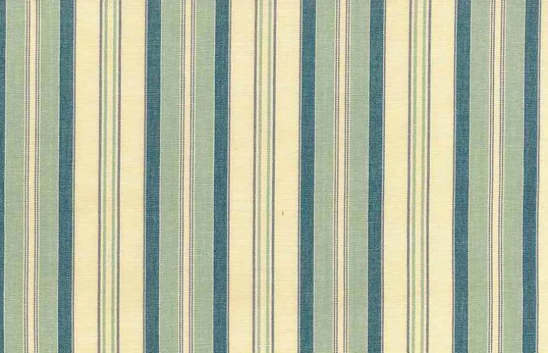 Dover Stripe Cream Aqua Blue Laura Kiran Fabric