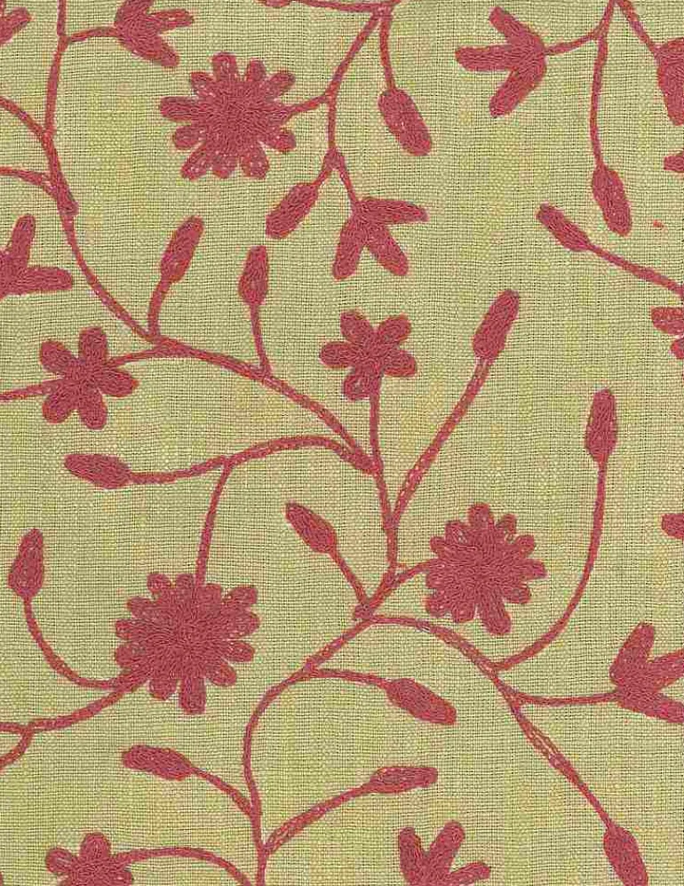Duchess Vine Rose on Celery Laura Kiran Fabric