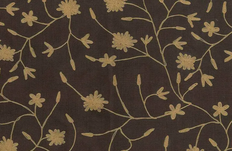 Duchess Vine Saddle on Chocolate Laura Kiran Fabric