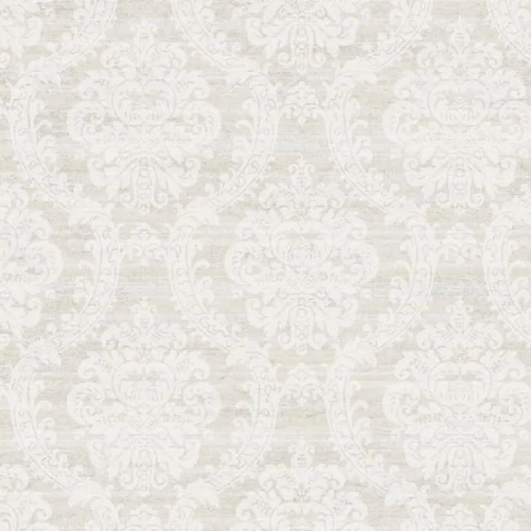 ED3216 Contemporary Cream Damask On Metallic Grey Wallpaper