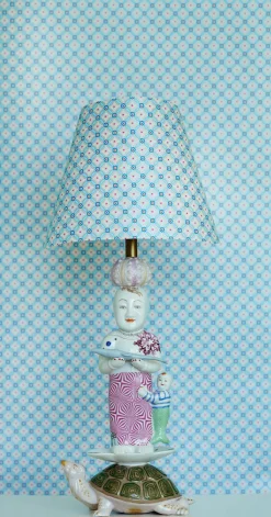 Eebe Light Blue Floral Geometric Wallpaper