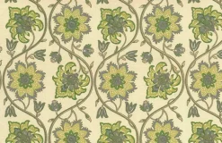 Ellora Print Green Taupe Laura Kiran Fabric
