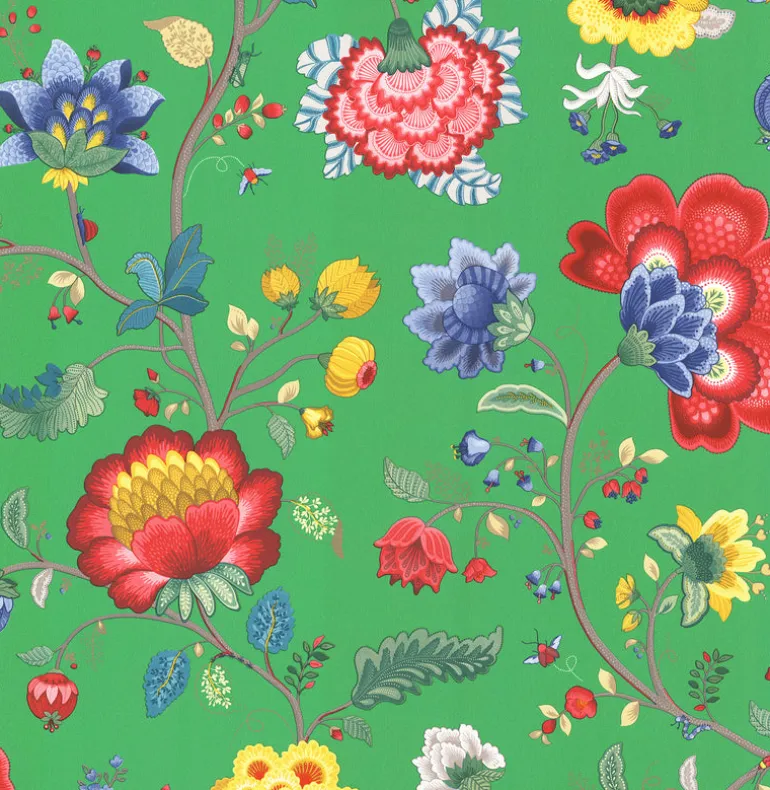 Epona Green Floral Fantasy Wallpaper