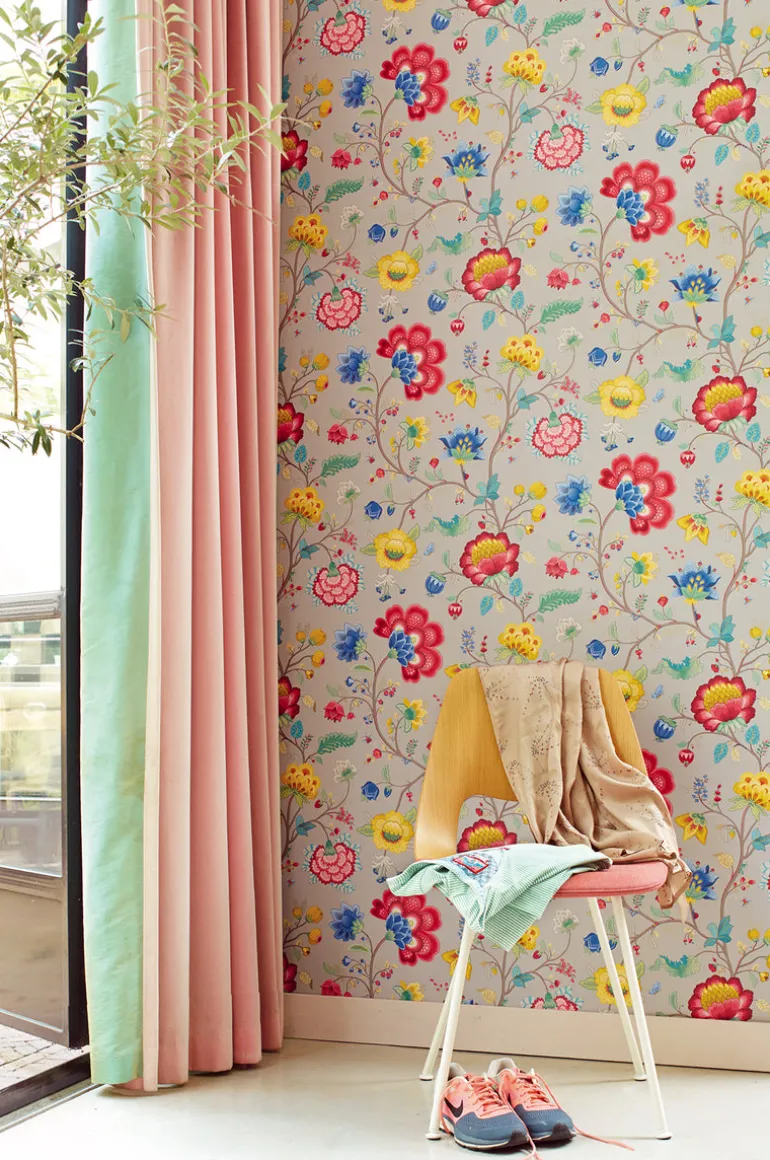 Epona Light Grey Floral Fantasy Wallpaper
