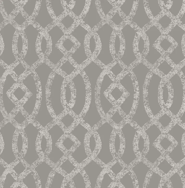Ethereal Grey Trellis Wallpaper