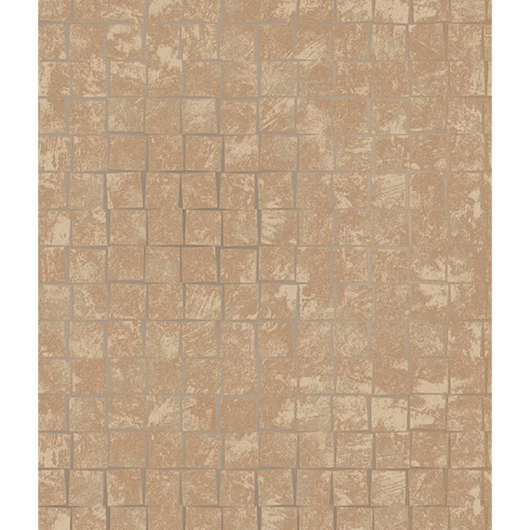 Evolve Cubist Copper Geometric Wallpaper