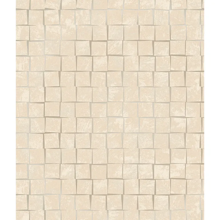 Evolve Cubist Taupe Geometric Wallpaper