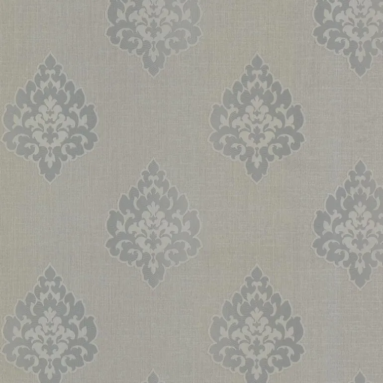 FD68088 Donald Grey Transitional Damask Print Wallpaper