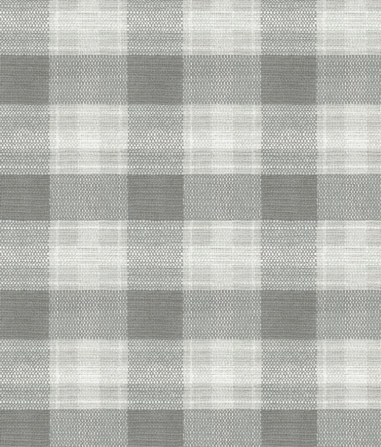 FH4081 Gray Woven Buffalo Check Wallpaper