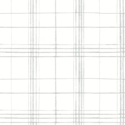 FH4020 Gray/White Farmhouse Plaid Wallpaper