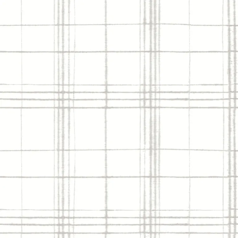 FH4019 Linen/White Farmhouse Plaid Wallpaper