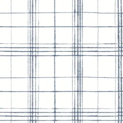 FH4017 Navy/White Farmhouse Plaid Wallpaper