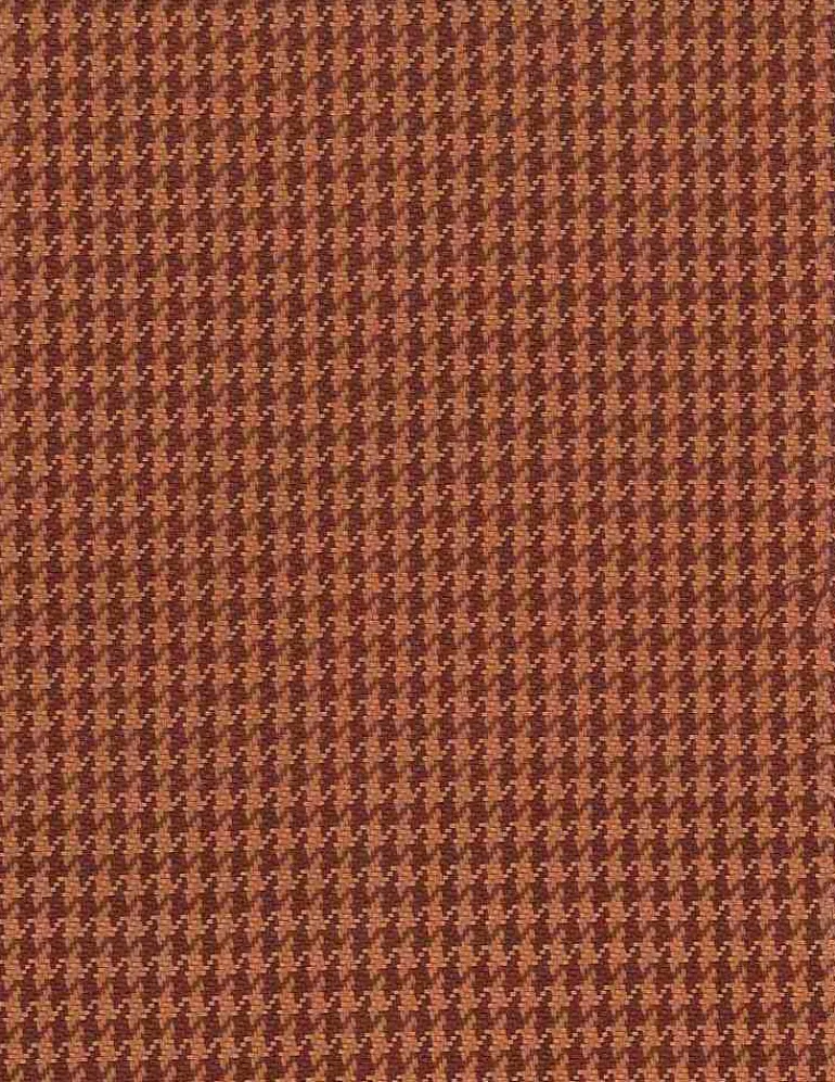 Fine Houndstooth Tomato Laura Kiran Fabric