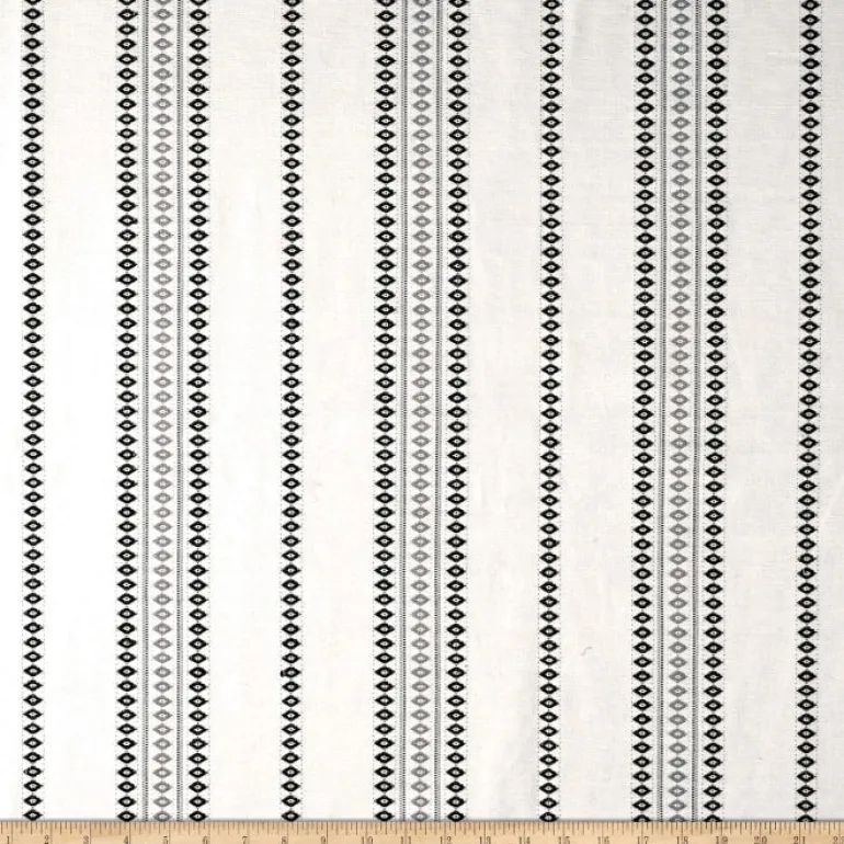Finnish Stripe Black Flax Laura Kiran Fabric